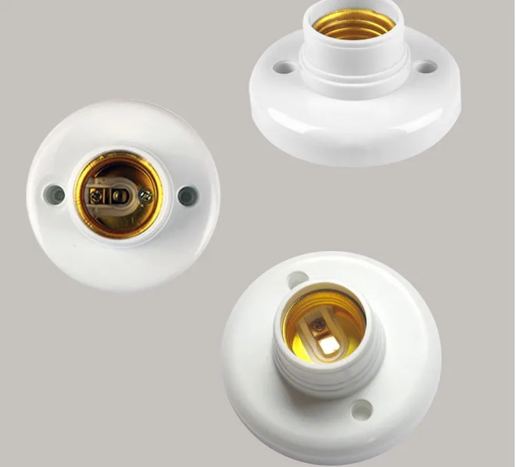 E27 ceiling lamp cap screw flat lamp head holder E27 wall mounted