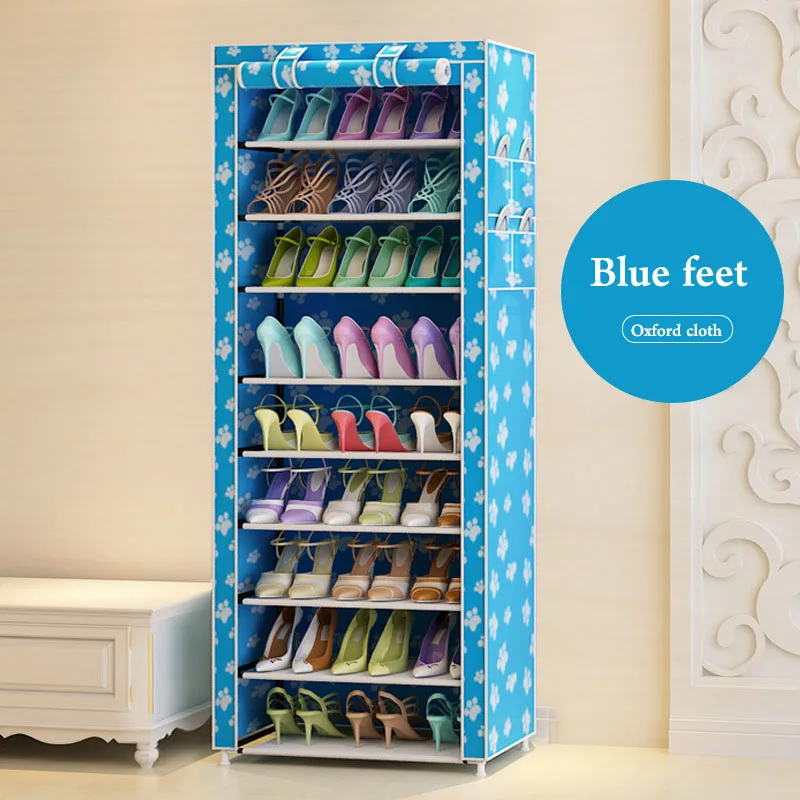 الحديثة الحد الأدنى الجمعية أحذية المنظم تخزين غير المنسوجة النسيج الدائمة الفضاء توفير حذاء مجلس الوزراء خزانة 9 طبقات حذاء رف