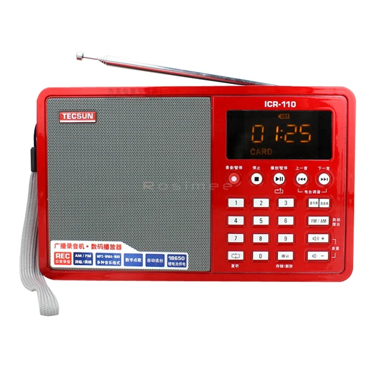 TECSUN ICR-110 ICR110 FM/AM радио TF карта MP3-плеер рекордер мини-громкоговоритель ICR110 рекордер MP3-плеер Радио FM 76-108 широкий