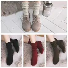 Осенне-зимние блестящие гольфы в стиле Харадзюку Теплые трикотажные носки женские креативные ворсовые носки однотонные носки calcetines mujer