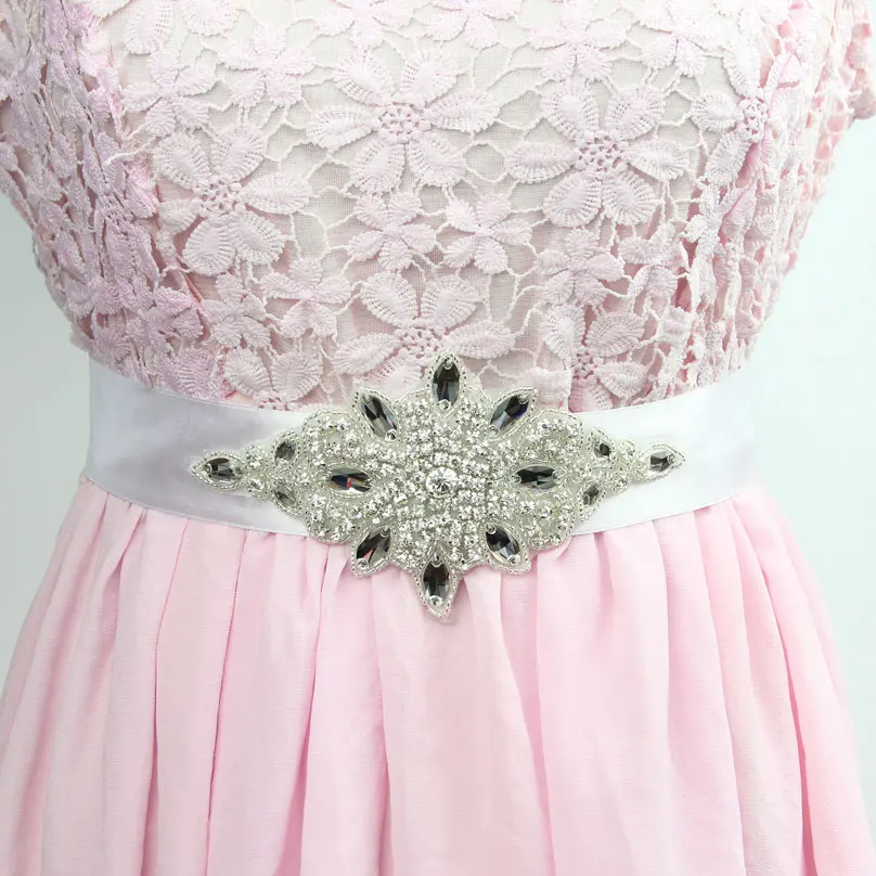 1 Pc Bride Wedding Dress Rhinestone Applique Trim Belt, DIY Accessories