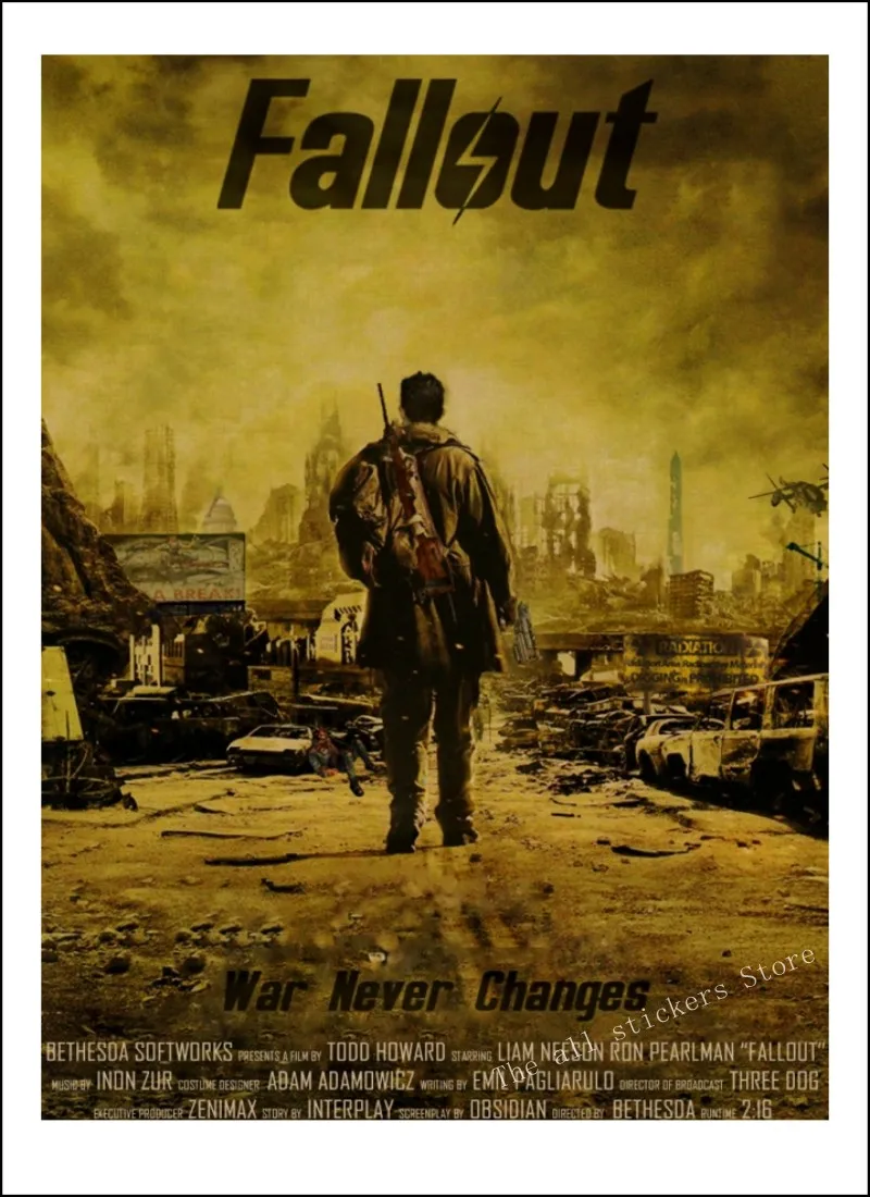 Fallout 3 4 игровой постер серия ретро плакат крафт бумага бар кафе домашний декор