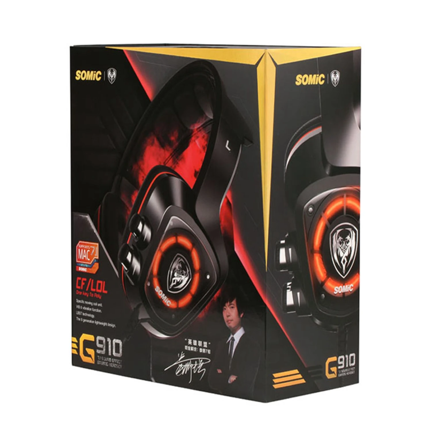 SOMiC G910 оригинальная USB 7 1 игровая гарнитура с объемным звуком микрофоном