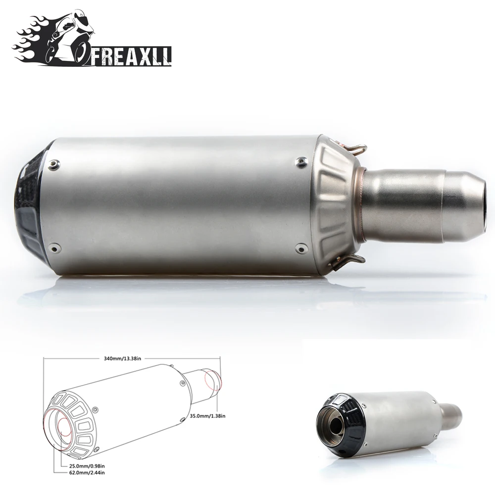 

36-51MM Universal Motorcycle Exhaust Carbon Motorbike Exhaust Pipes Bike Muffler For Kawasaki Z 800 Suzuki GSX 1300 R Hayabuse