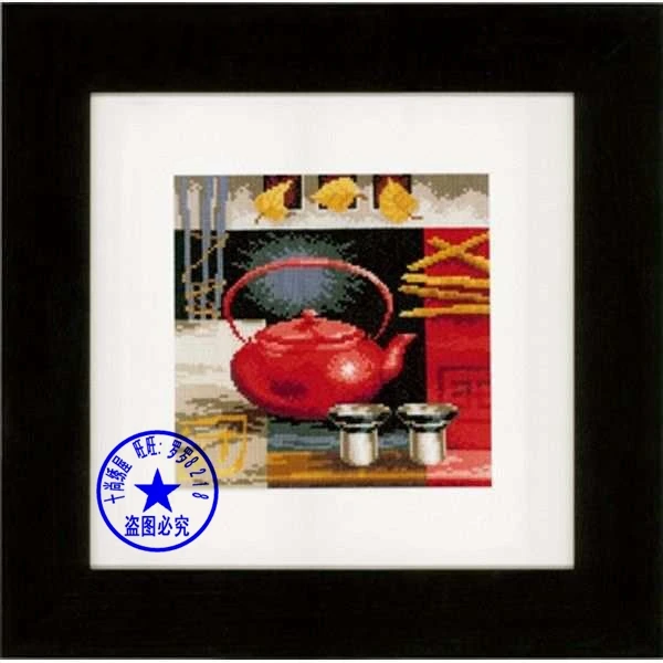 CS-1121 cross stitch kit teapot and teacup, tea cup teakettle.jpg