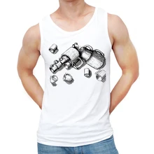 Новые летние Для мужчин модные Винтаж пистолет Дизайн Топы mugshots жилет с принтом Hipster смешной фуфайки