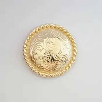 

(KB903) 10pc 1-1/2'' Western Headstall Round Rope Button Leathercraft Gold