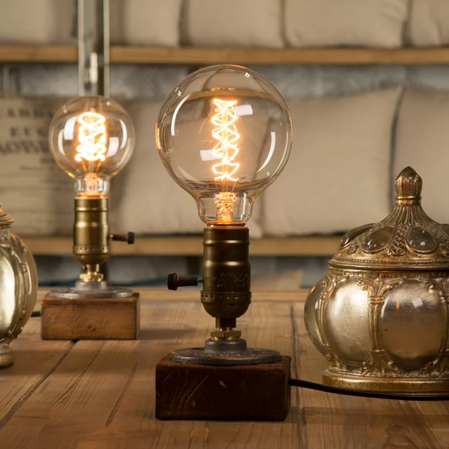 Lampade da tavolo a LED industriali Vintage con interruttore Dimmer  lampadina Edison lampada da scrivania in