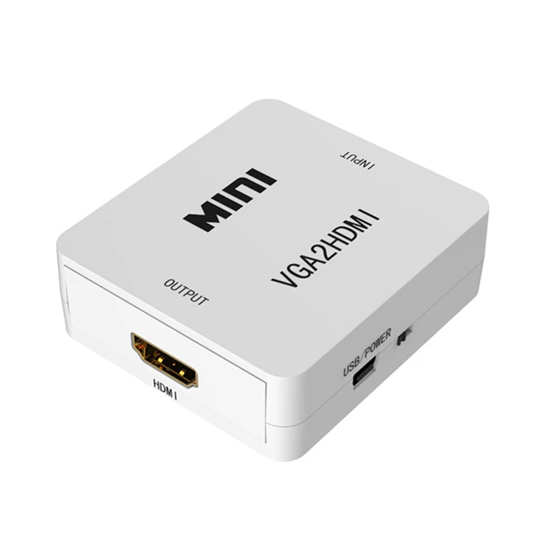 Rankman VGA to HDMI Adapter Mini Converter with Audio VGA HDMI 1080p for Projector PC HDTV Monitor TV-box