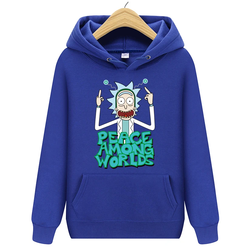 هوديس الرجال العلامة التجارية الخريف ريك morty طويلة الأكمام بلون مقنعين البلوز رجل هوديي رياضية العرق معطف ملابس رياضية عصرية