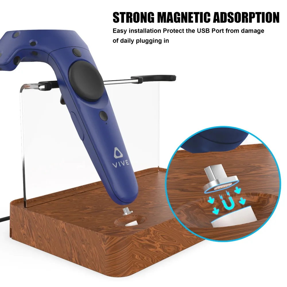 Магнитный двойной беспроводной зарядное устройство Подставка для зарядки чехол для htc Vive/htc Vive Pro джойстик для игр в виртуальной реальности двойная ручка зарядки
