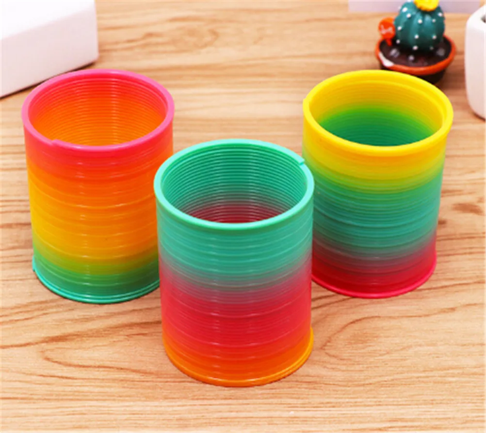 

Rainbow Spring Protean Colorful Rainbow Circle Folding Plastic Spring Coil