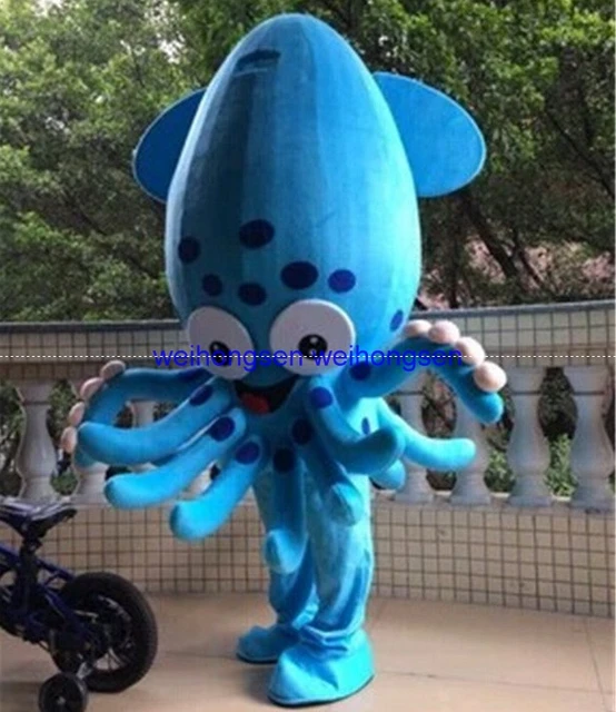 Disfraz de pulpo azul personalizado para adulto, conjunto de