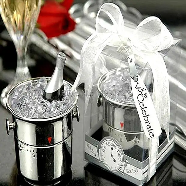 

50pcs Mini Champagne Ice Bucket Kitchen Timer Timers Wedding Party BOMBONIERE WEDDING GIFT Favors