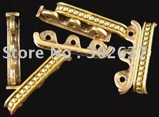 

FREE SHIPPING 180pcs Antiqued gold plt dotted 3 holes spacer bar A448G