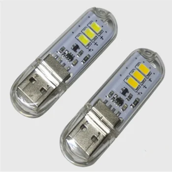 

5pcs Mini USB led Lamp 3 LED Night Light Mobile Power USB Light With Touch Switch+Enclosure 1w 5V For Power Bank Computer Laptop