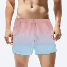 FORUDESIGNS/мужские повседневные шорты, пляжные шорты, градиентный цветной принт, фирменный дизайн, летние пляжные шорты для мужчин, дышащие шорты