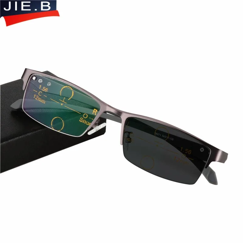 

Progressive Multifocal glasses Photochromic reading glasses Flexible Temples Legs Half Frame Male Presbyopia Half Frame Glasses