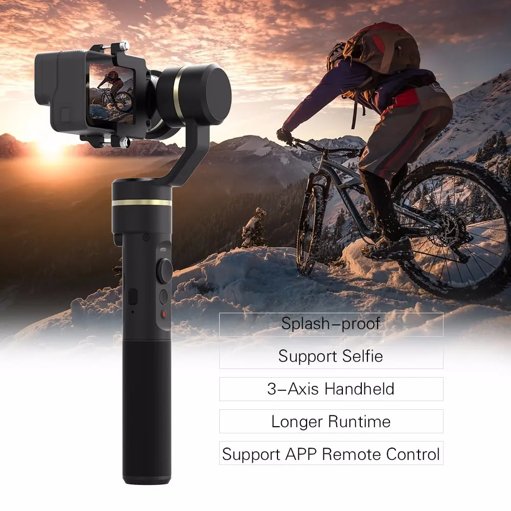 

Feiyu G5 V2 Updated 3 Axis Splash Proof Handheld Gimbal for GoPro Hero 6 /5 /4 /3 Yi Cam 4K Mini Action Cameras with Mini Tripod