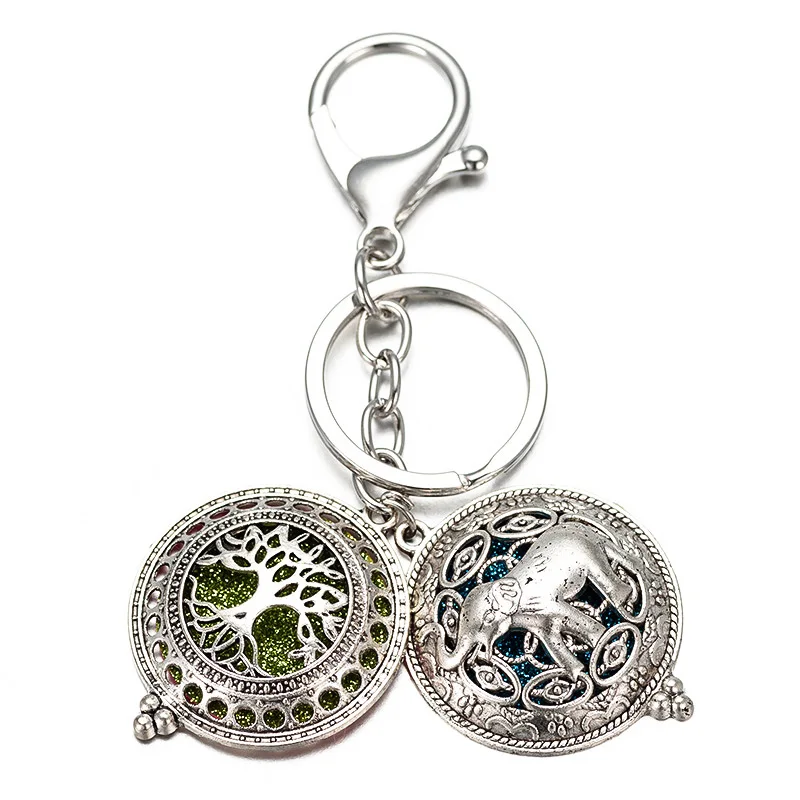 

Aroma diffuser DIY keychain perfume essential oil Elephant 30mm Locket keychain suitable bags auto parts jewelry H-28