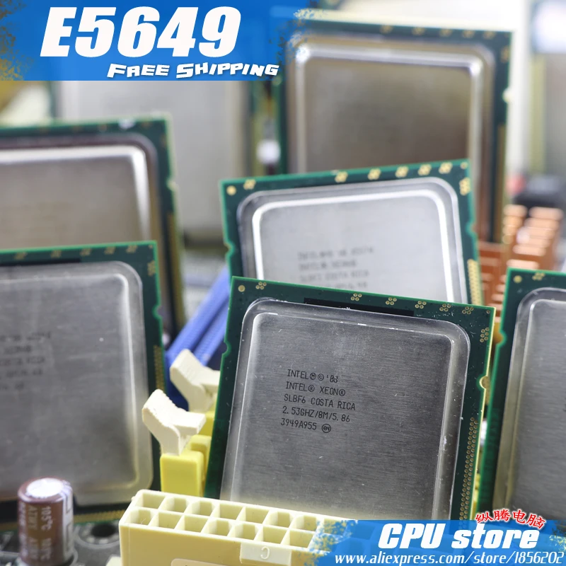 Процессор Intel Xeon E5649 cpu/2,53 ГГц/LGA1366/12 МБ/L3 80 Вт кэш/шесть ядер/серверный cpu, есть, E5645