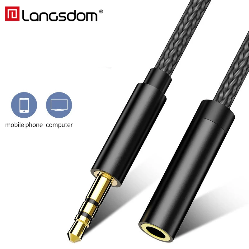 Headphone Audio Extension Cable Mobile Phone Computer 3.5mm Male to