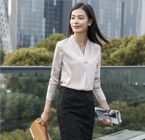 Бизнес костюмы, Для женщин вежливость строгие брюки/платье костюмы, офисный костюм для дам, Корейская версия официальная одежда Overolls, M1 - Цвет: blouse