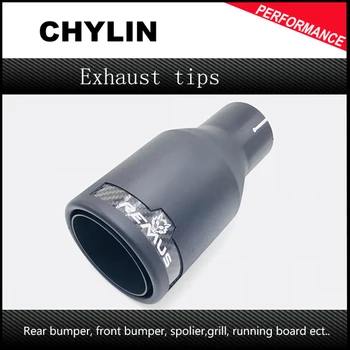 

Universal Remus Exhaust Muffler Pipe Car Styling Inlet54mm Outlet76mm Remus 1 Pcs Stainless steel With Carbon Fiber