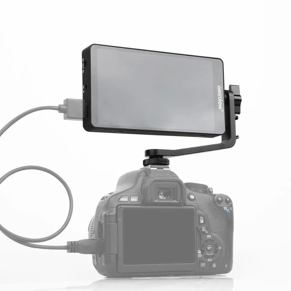 S5 5.5 inch 4K Field Video Monitor on Camera Vlogging 1920 x 1080 HDM I 4K Input Comes with Swivel Arm Stand for Sony Canon DSLR, Compatible with DJI Ronin S ZHIYUN Crane 2