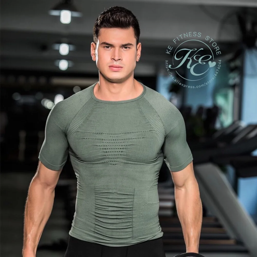 KE camiseta ligera calada deportiva hombre транспарантная secado rapido manga corta для фитнеса бега Futbol basket yoga tenis