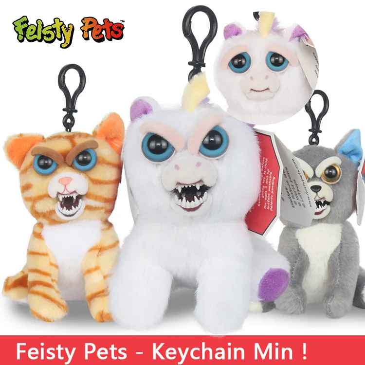 Feisty Toy Soft Plush Stuffed Scary Face Toy Animal With Attitude Key Gifts Xmas 