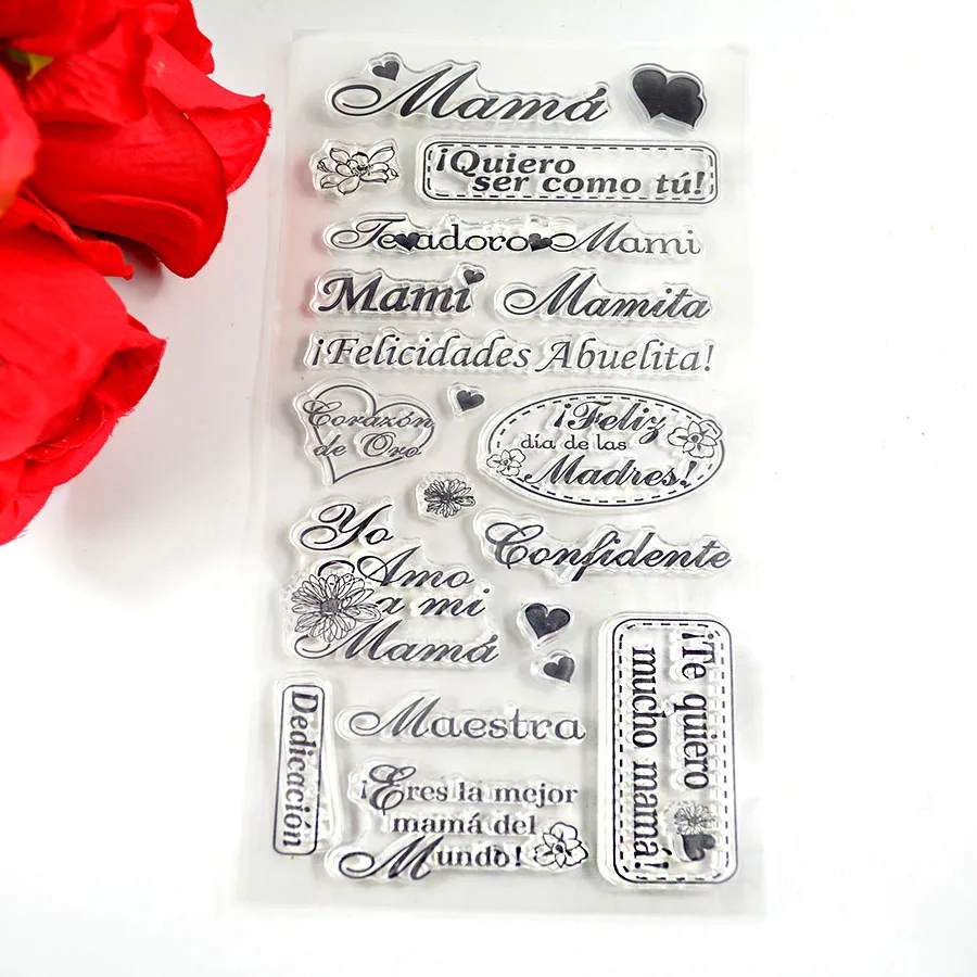 

Spanish Transparent Clear Stamps / Silicone Seals for DIY scrapbooking photo album/Card Making