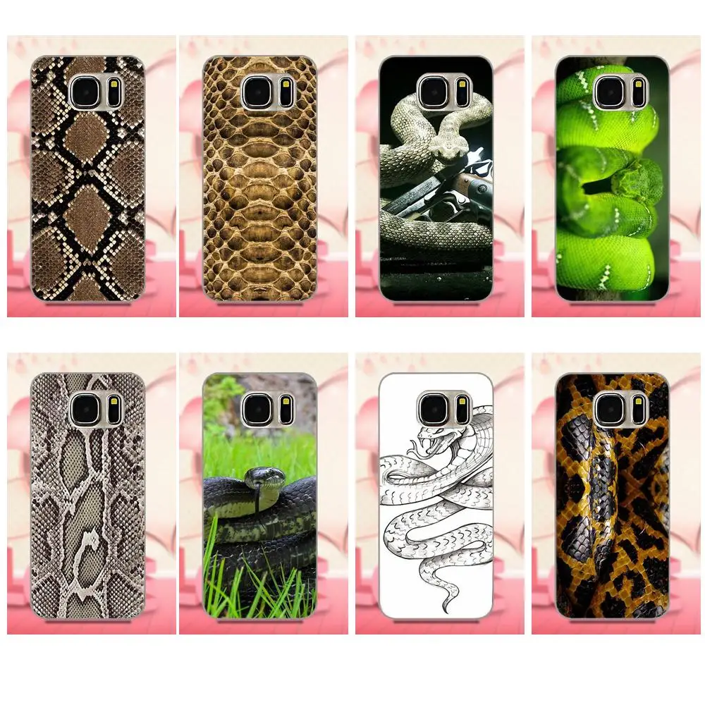 

For Galaxy A3 A5 A7 J1 J3 J5 J7 2016 2017 S5 S6 S7 S8 S9 edge Plus Soft Silicone TPU Transparent Design Snakeskin Snake Pattern