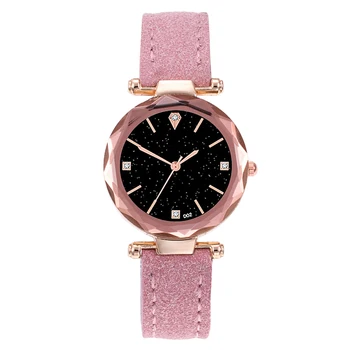 

2019 New Crystal Diamond Women Quartz Watches Multi-color Leather Belt Wristwatch Ladies Fashion Casual Star Clock Gift