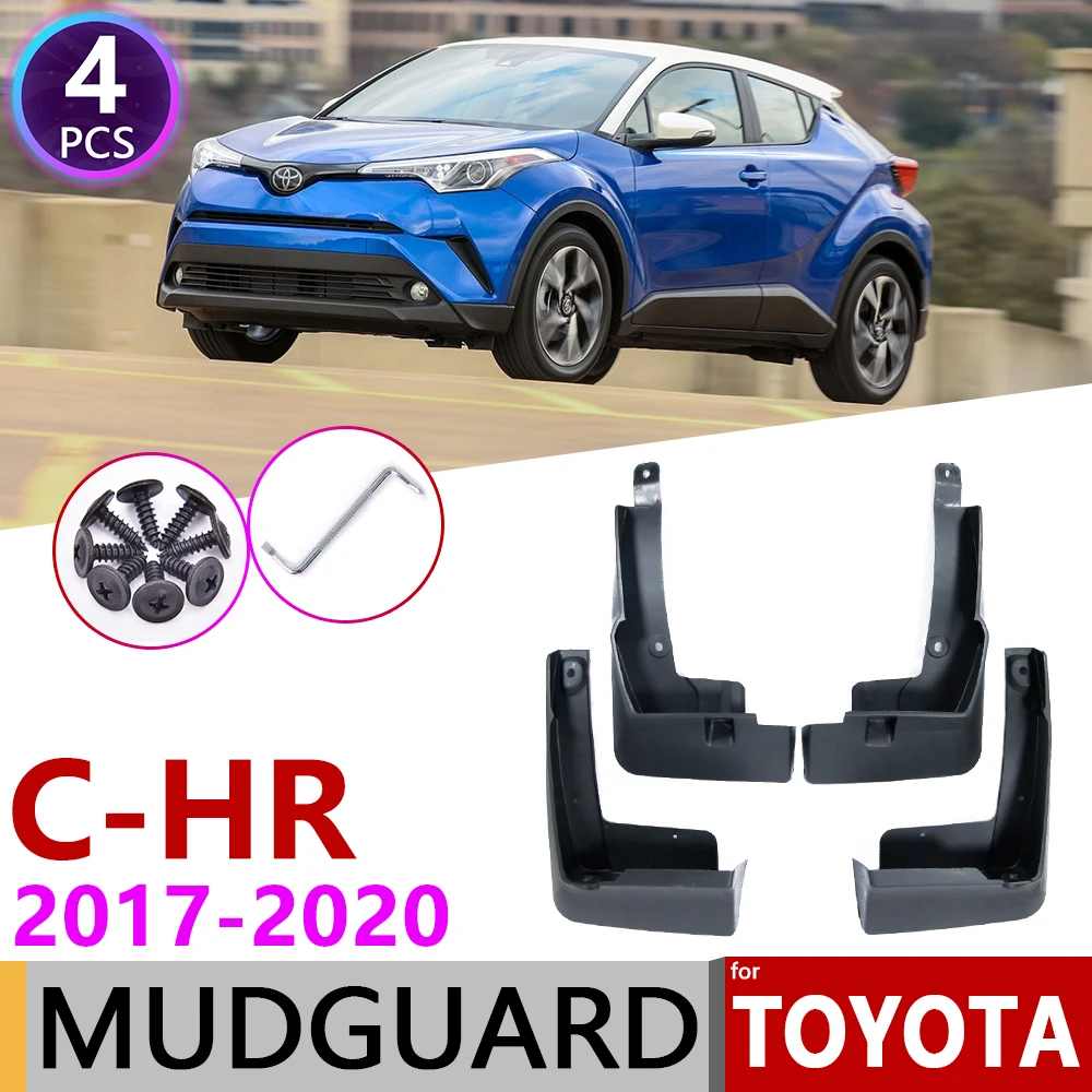 4PCS Black ABS Mud flaps Mudguard Dirt Fender Cover For Toyota C-HR CHR 2018
