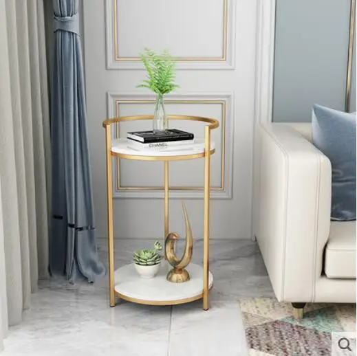  Nordic luxury marble side living room small tea table simple modern sofa side table corner creative