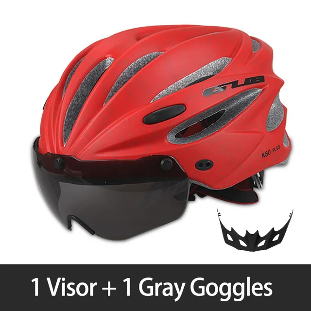 GUB велосипедный шлем с очками и козырьком цельный литой MTB дорожный Магнитный объектив велосипедный шлем Спортивная безопасность 58-62 см для мужчин и женщин - Цвет: 1