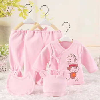 

5Pcs/Set Baby Clothes Set For 0-3M Cartoon Korean Baby Clothes Newborn Baby Girl Clothing Set Infant Baby Boy Outfits