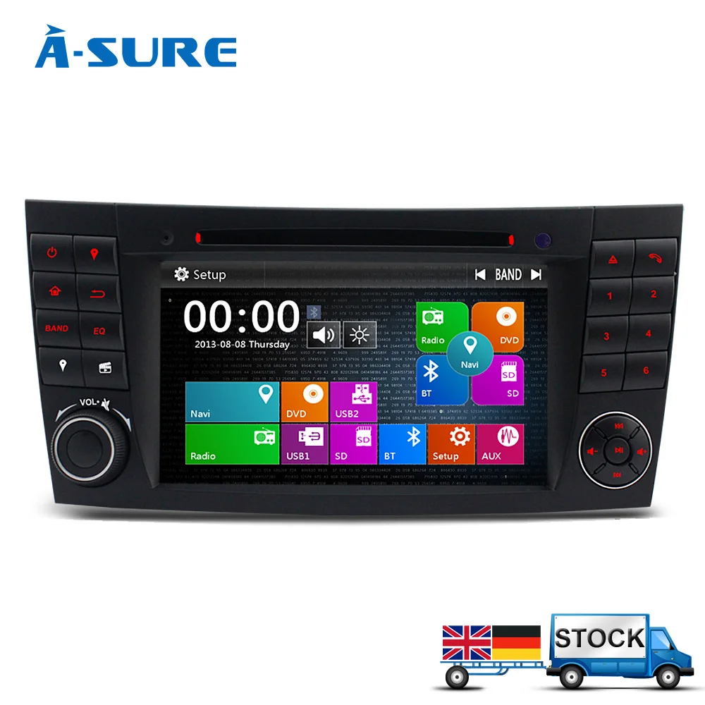 A-Sure Car dvd automotivo Player 2 Din For Mercedes Benz E CLS G-Class FM  Radio GPS RDS SWC VMCD Ipod Dual zone