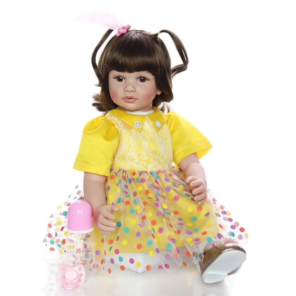 Новый дизайн Reborn Baby Doll 24 дюймов мягкая виниловая ткань тело девочка принцесса кукла игрушка для детского дня подарки для детей подарок на
