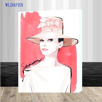 

Audrey Hepburn Art Painting By Numbers DIY HandPainted Modern Wall Canvas Picture For Living Room Home Artwork numbers framed