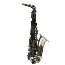 Высококлассный Профессиональный матовая черная тело серебряный колокол альт саксофон