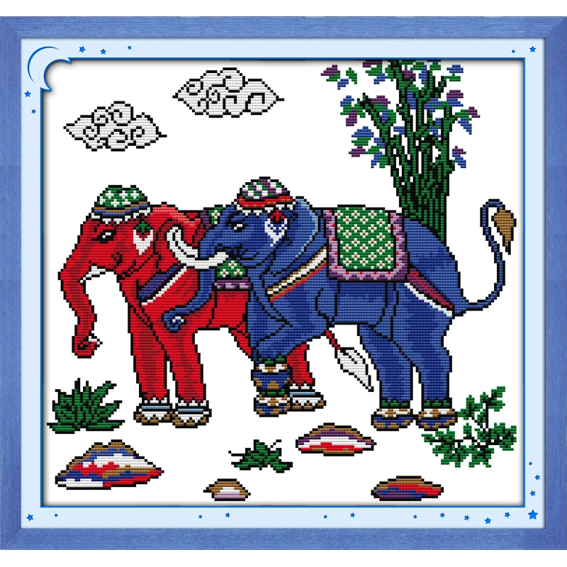 Everlasting Love Thailand Elephants китайский набор крестиков экологический хлопок печатная 14ct