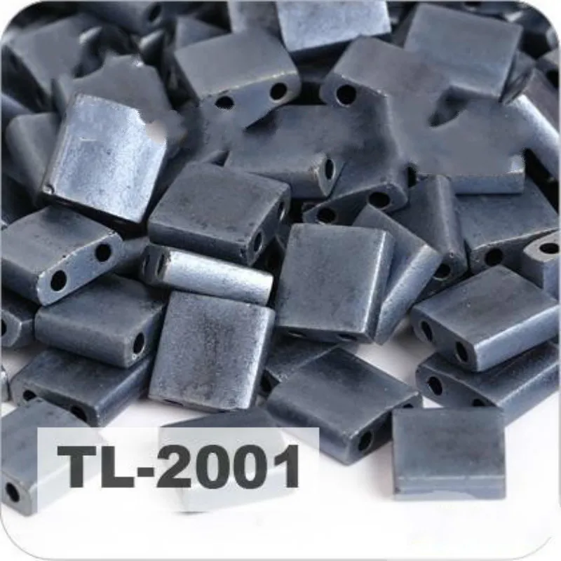 TL-2001 Taidian Tila Beads For Hand made Beaded Jewelry 5 x 5x1.9MM 2 Hole Metallic Matt Grey Silver TL2002 515gramslot