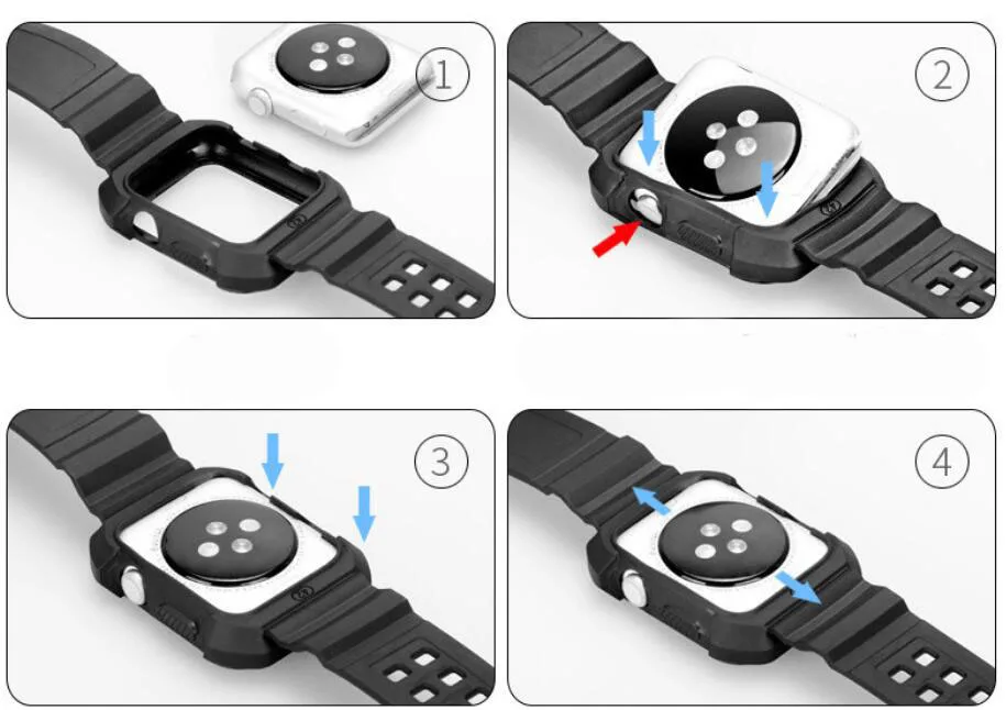 KINGBEIKE Sport Silicone Watchband+Frame For Apple Watch 38mm 42mm iWatch Series 1 2 3 Watches Anti-fall Frame Protective Sleeve