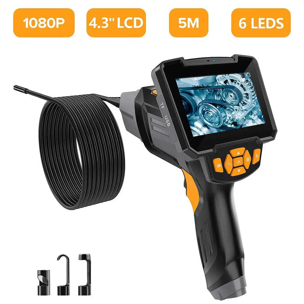 LCD Digital Endoscope Camera Videoscope Inspection Industrial Auto Repair Tool Handheld Waterproof