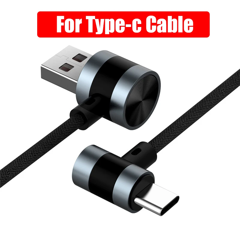 L-образный USB C Micro USB кабель для huawei P20 P10 Xiaomi Redmi K20 Pro 90 градусов кабели для быстрой зарядки шнур для передачи данных для мобильного телефона - Цвет: For Type-c cable