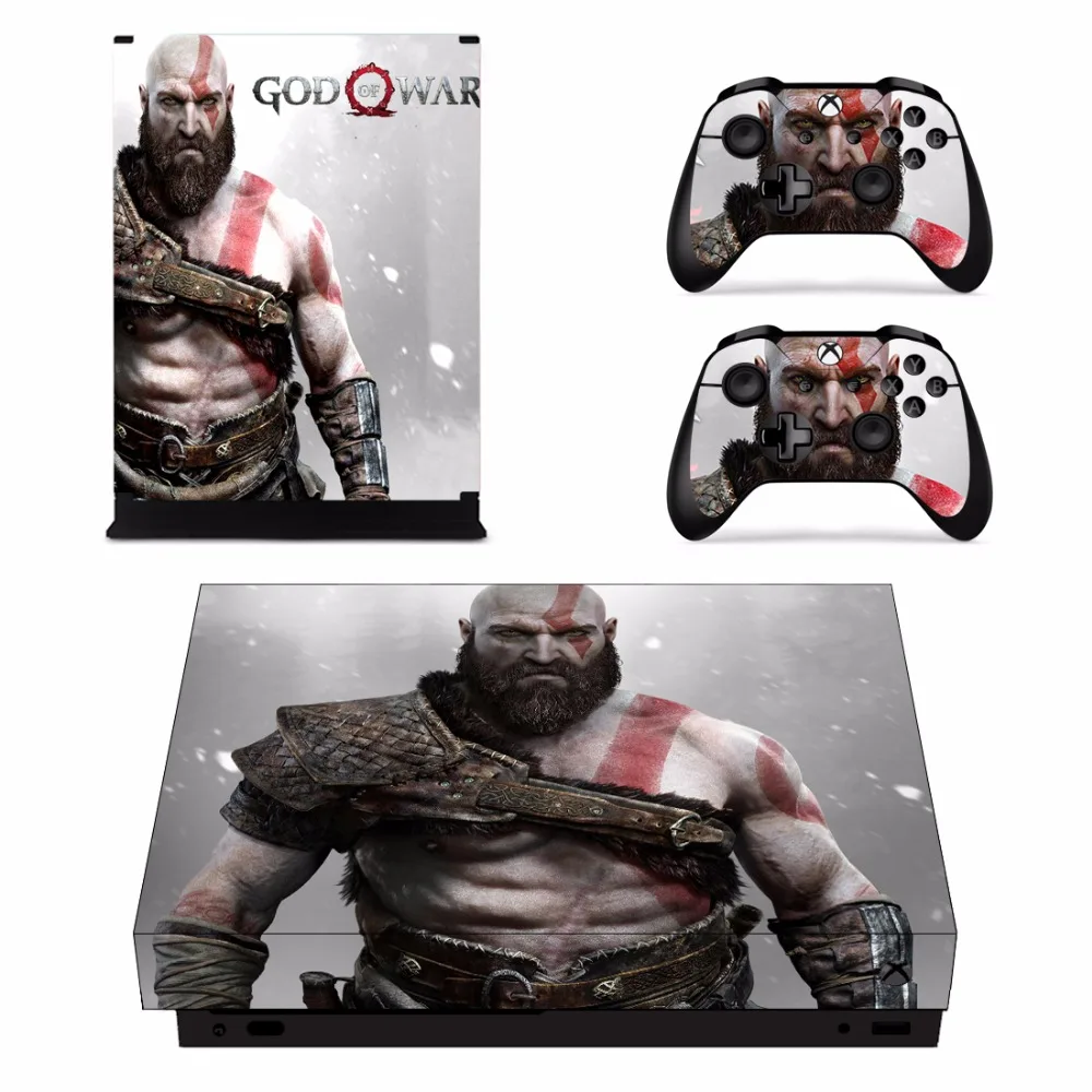 Игра God Of War кожи Стикеры наклейка для Microsoft Xbox One X консоли и 2 Пульты ДУ для игровых приставок для Xbox One X шкуры Стикеры винил