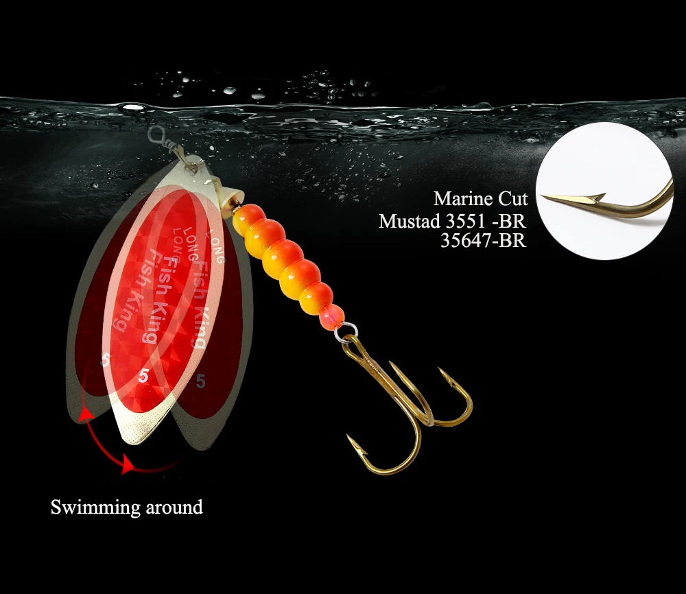 FISH KING 4,5 7,2 10,9 17,2 29,8 г металлическая рыболовная блесна для спиннинга ложка жесткая приманка Искусственные воблеры для троллинга форели для щуки