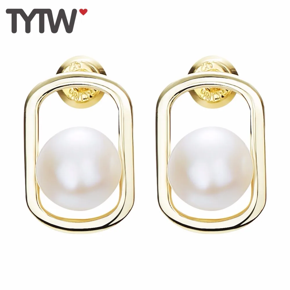 

TYTW Free Shipping S925 Round Shell Pearl Fashion Gift Sexy Earring Women Jewelry Flower Earbob Freshwater Pearl Silver Earrings